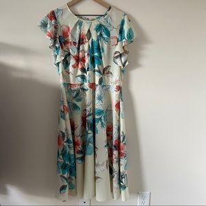 Danny and Nicole Floral Dress with Keyhole